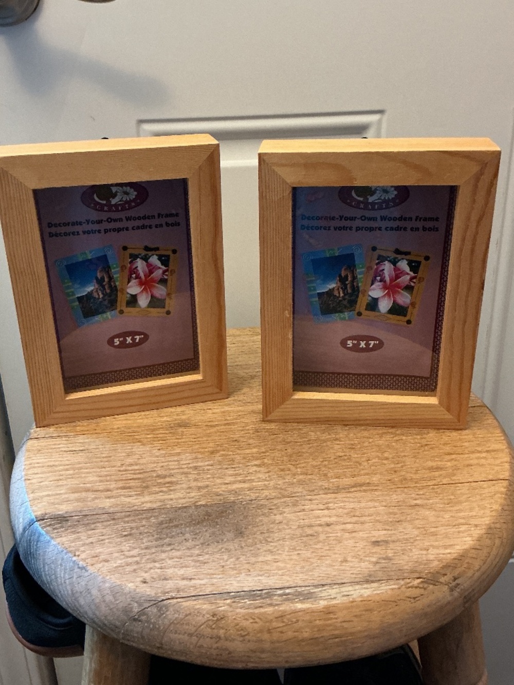 Lot of 2 Wooden 5x7 shadow box frames